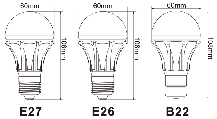drawing of LED bulb light